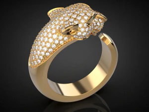 Panther gemstone ring R23 3D print model 3D Print Model