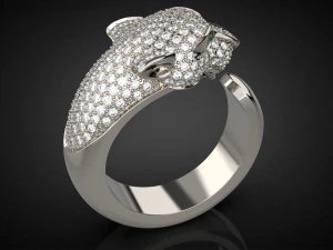Panther gemstone ring R23 3D print model 3D Print Model