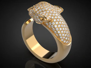 Panther gemstone ring R23 3D print model 3D Print Model
