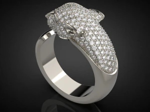 Panther gemstone ring R23 3D print model 3D Print Model