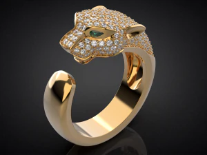 Panther gemstone ring R23 3D print model 3D Print Model