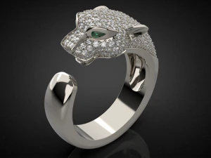 Panther gemstone ring R23 3D print model 3D Print Model