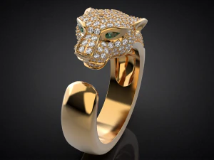 Panther gemstone ring R23 3D print model 3D Print Model