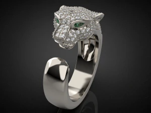 Panther gemstone ring R23 3D print model 3D Print Model