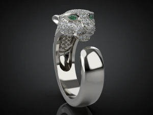 Panther gemstone ring R23 3D print model 3D Print Model