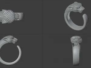 Panther gemstone ring R23 3D print model 3D Print Model