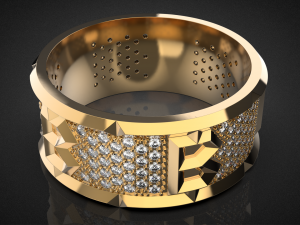 Bitcoin wedding ring R25 3D print model Modelo de impresión 3D