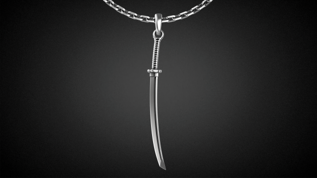 Gold Katana Pendant P19 3D print model 3D-printmodel .c4d .max .obj .3ds .fbx .stl .blend 