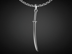 Gold Katana Pendant P19 3D print model 3D Print Model