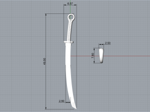 Gold Katana Pendant P19 3D print model 3D-printmodel