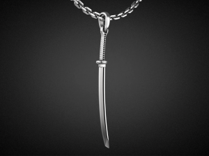 Gold Katana Pendant P19 3D print model 3D-printmodel