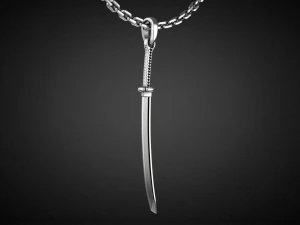 Gold Katana Pendant P19 3D print model 3D Print Model
