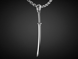 Gold Katana Pendant P19 3D print model 3D-printmodel