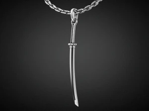 Gold Katana Pendant P19 3D print model 3D Print Model