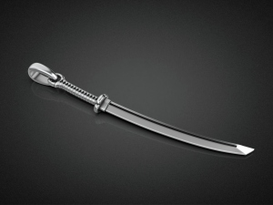 Gold Katana Pendant P19 3D print model 3D-printmodel