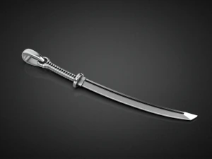 Gold Katana Pendant P19 3D print model 3D Print Model