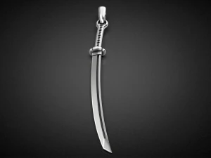 Gold Katana Pendant P19 3D print model 3D Print Model