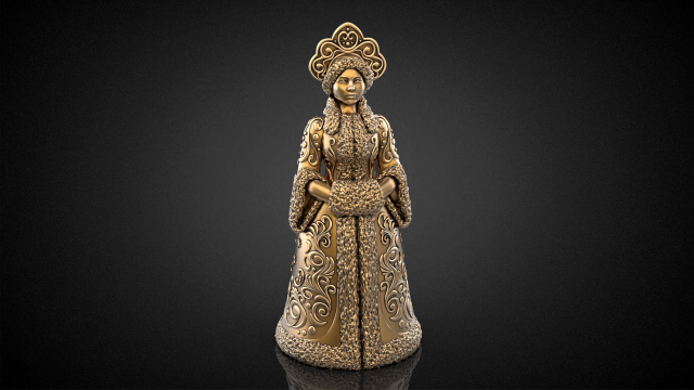 Snow Maiden Christmas Bell Figurine 3D print model Model do druku 3D .c4d .max .obj .3ds .fbx .stl .blend 
