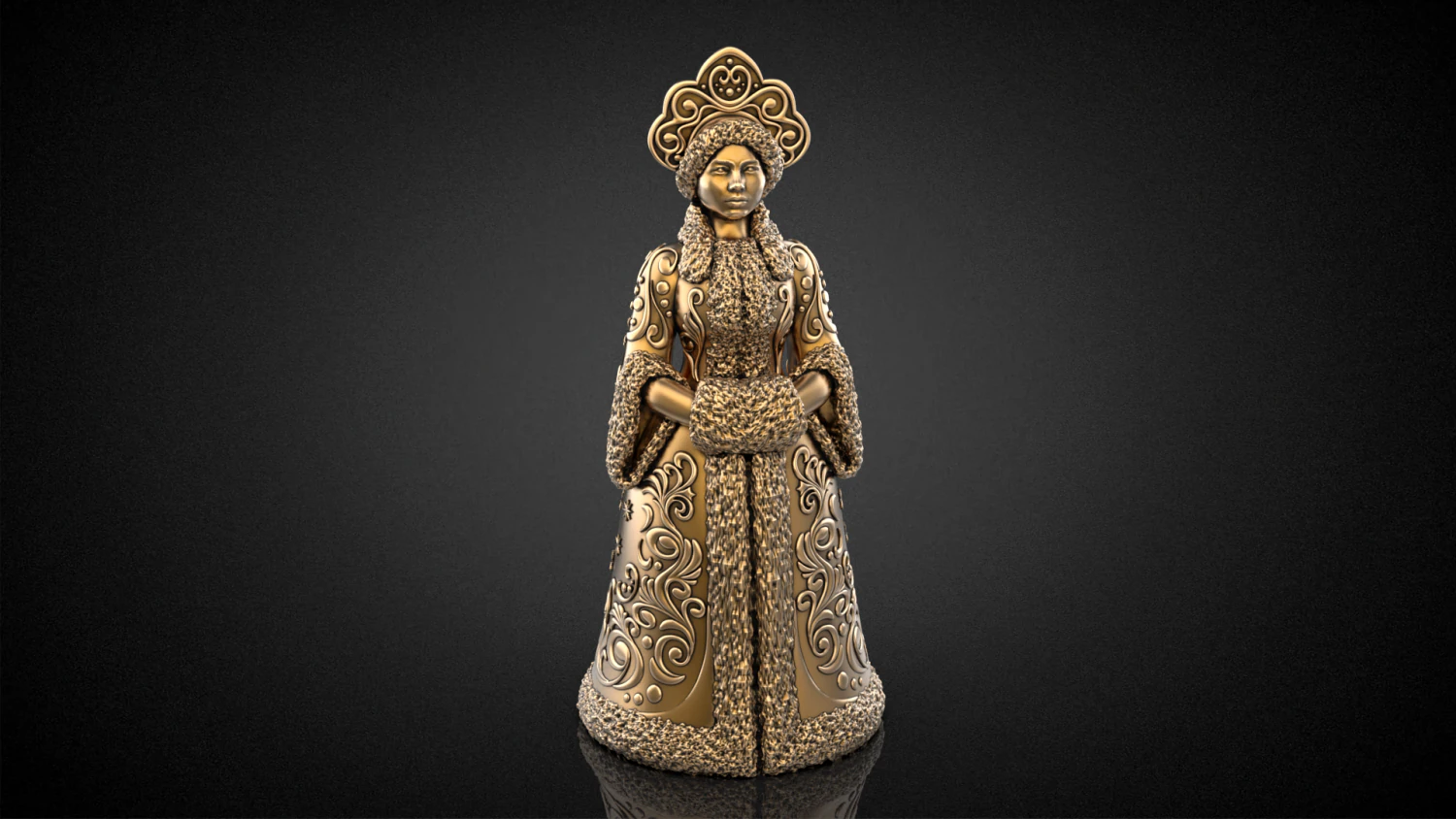 Snow Maiden Christmas Bell Figurine 3D print model 3D Print Model .c4d .max .obj .3ds .fbx .stl .blend 