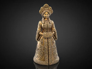 Estatueta de sino de Natal da Donzela da Neve Modelo de impress&atilde;o 3D Modelo de Impressão 3D