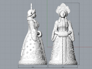Snow Maiden Christmas Bell Figurine 3D print model Model do druku 3D