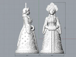 Snow Maiden Christmas Bell Figurine 3D print model 3D Print Model