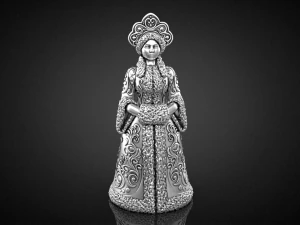 Snow Maiden Christmas Bell Figurine 3D print model 3D Print Model