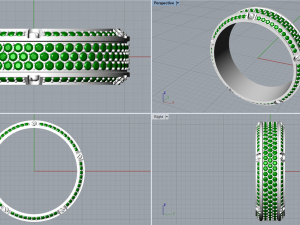 Gold Screw Pave ring R27 3D print model Modèles 3D en vedette