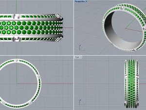 Gold Screw Pave ring R27 3D print model 3D Print Model