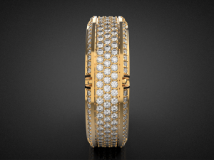 Gold Screw Pave ring R27 3D print model Modèles 3D en vedette