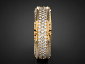 Gold Screw Pave ring R27 3D print model 3D Print Model