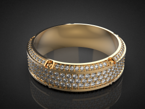Gold Screw Pave ring R27 3D print model Modèles 3D en vedette