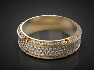 Gold Screw Pave ring R27 3D print model Modèles 3D en vedette