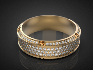 Gold Screw Pave ring R27 3D print model Modèles 3D en vedette