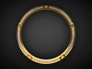 Gold Screw Pave ring R27 3D print model 3D Print Model