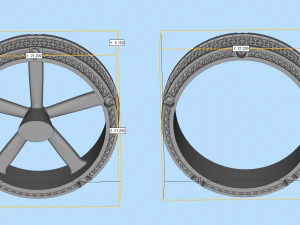 Gold Screw Pave ring R27 3D print model 3D Print Model