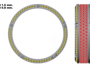 Gold Screw Pave ring R27 3D print model 3D Print Model