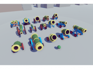 low poly cannons pack Modelo 3D