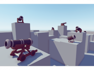 low poly cannons pack Modelo 3D