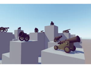 low poly cannons pack Modelo 3D