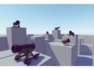 low poly cannons pack Modelo 3D
