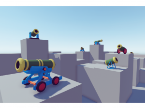 low poly cannons pack Modelo 3D
