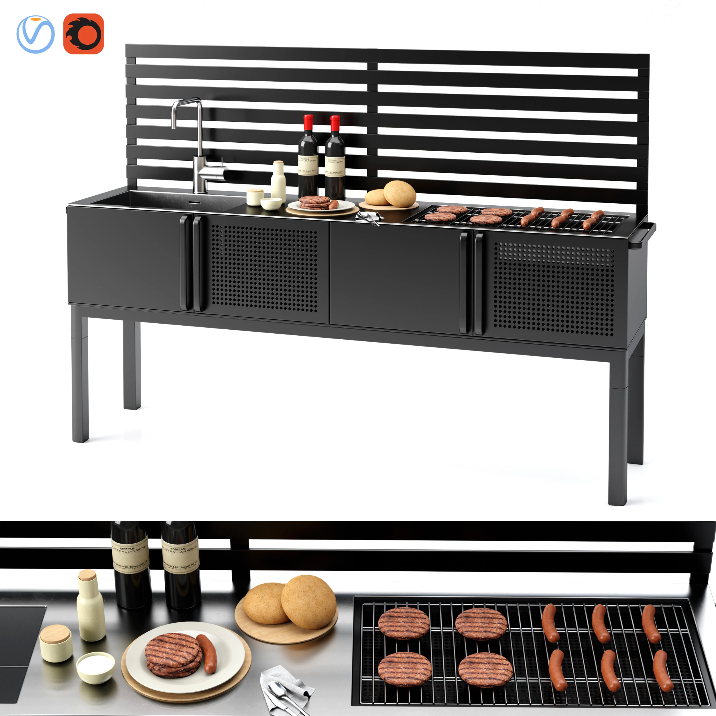 Barbecue 15 3D Model .c4d .max .obj .3ds .fbx .stl .blend 