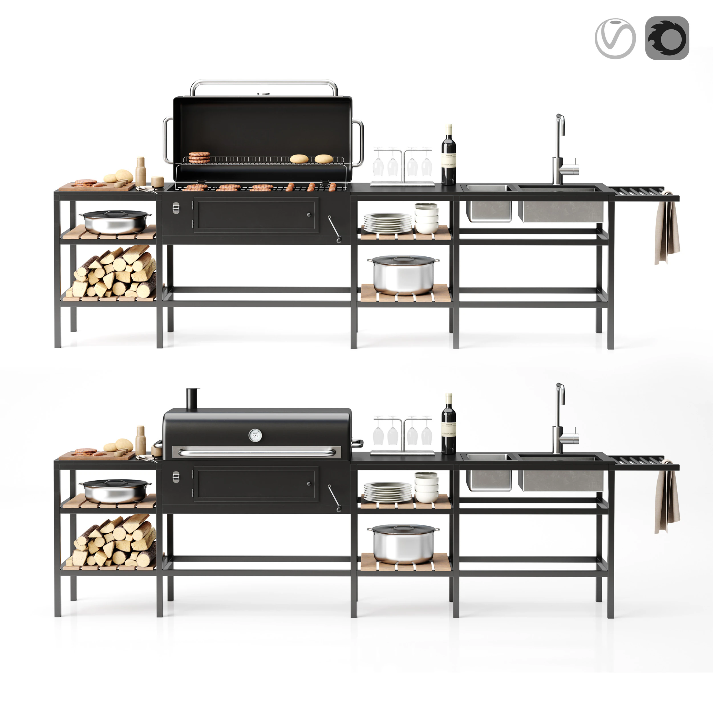 Barbecue 17 3D Model .c4d .max .obj .3ds .fbx .stl .blend