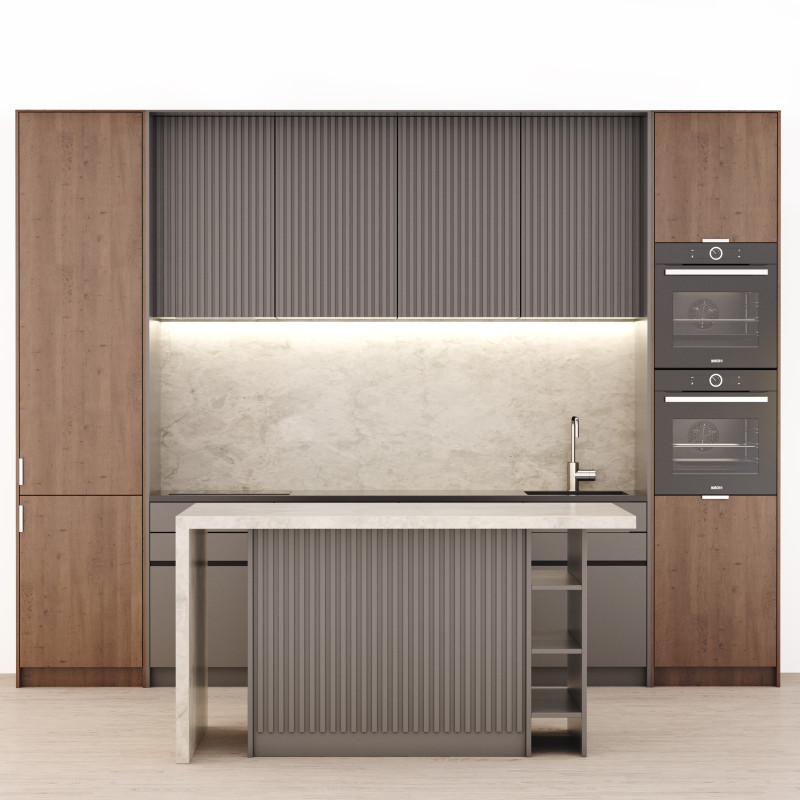 Kitchen 02 3D Model .c4d .max .obj .3ds .fbx .stl .blend 