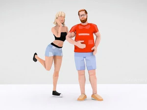 kawan unduh di fbx Model 3D