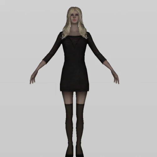 dancer girl character obj 3D Model .c4d .max .obj .3ds .fbx .stl .blend 