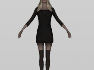 dancer girl character obj 3D Model