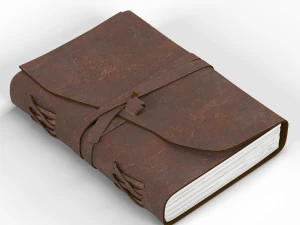 jack daniels single barrel select whiskey and vintage leather notebook 3D Model