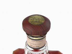 jack daniels single barrel select whiskey and vintage leather notebook Model 3D